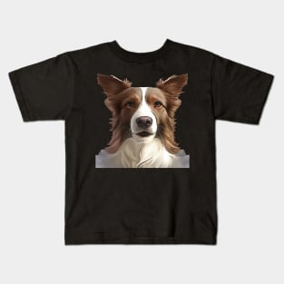 Border Collie Pet Portrait Cut Out Kids T-Shirt